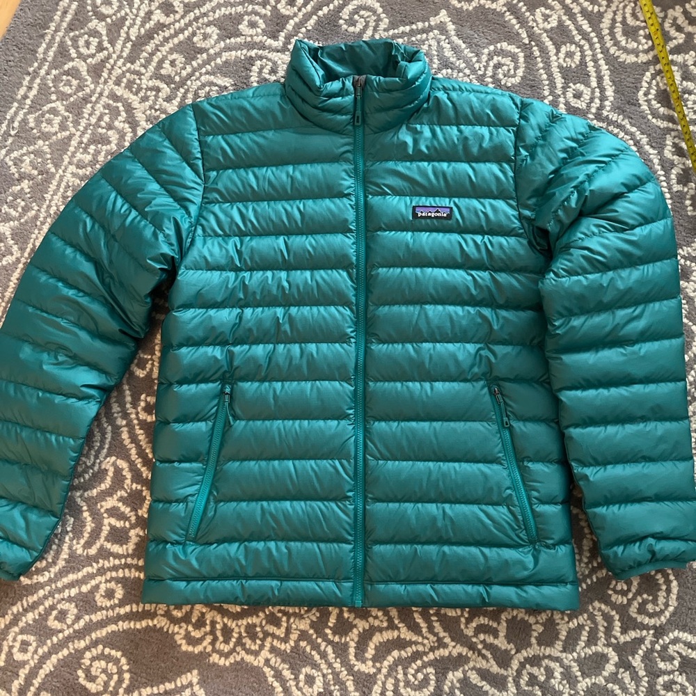 Medium Patagonia Turquoise Down Sweater Jacket Medium